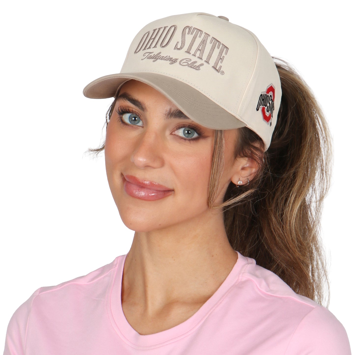 Ladies Ohio State Ponyflo Tonal Tailgating Hat - Modeled Front