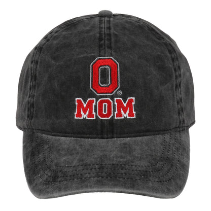 Ladies Ohio State Buckeyes Ponyflo Washed MOM Hat - Front