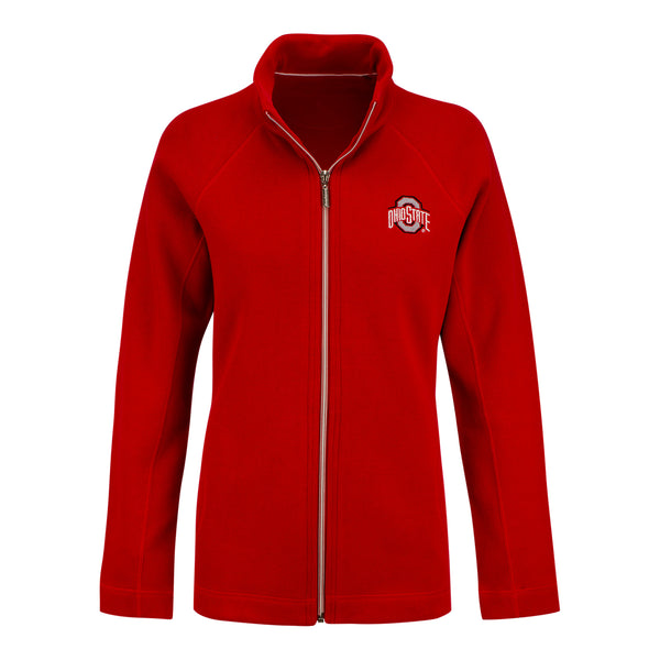 Ladies Ohio State Buckeyes Aruba Full Zip Jacket - In Scarlet - Front View