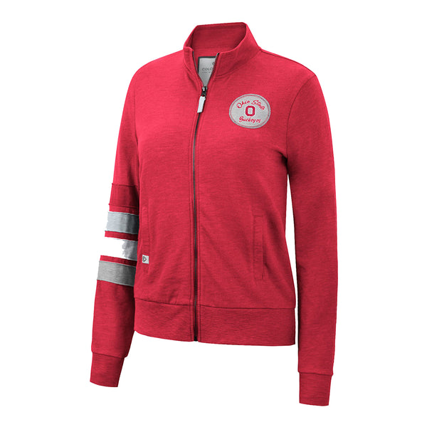 Ladies Ohio State Buckeyes Meghan Full Zip Jacket - In Scarlet - Front View