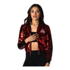 Ladies Ohio State Buckeyes Sequin Jacket - In Scarlet - Alternate View