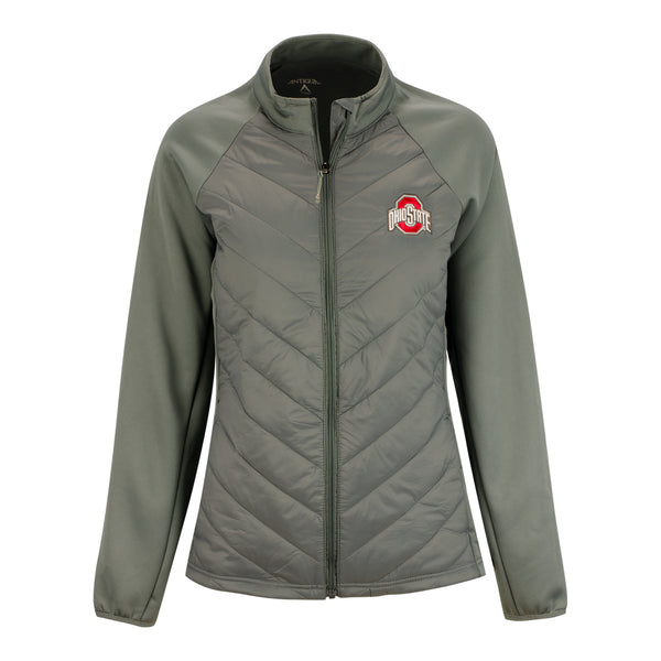 Ladies Ohio State Buckeyes Full Zip Altitude Primary Jacket - In Gray - Front View