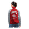Ladies Ohio State Buckeyes Dolman Fashion Scarlet/Gray Full Zip Track Jacket - In Scarlet - Back View