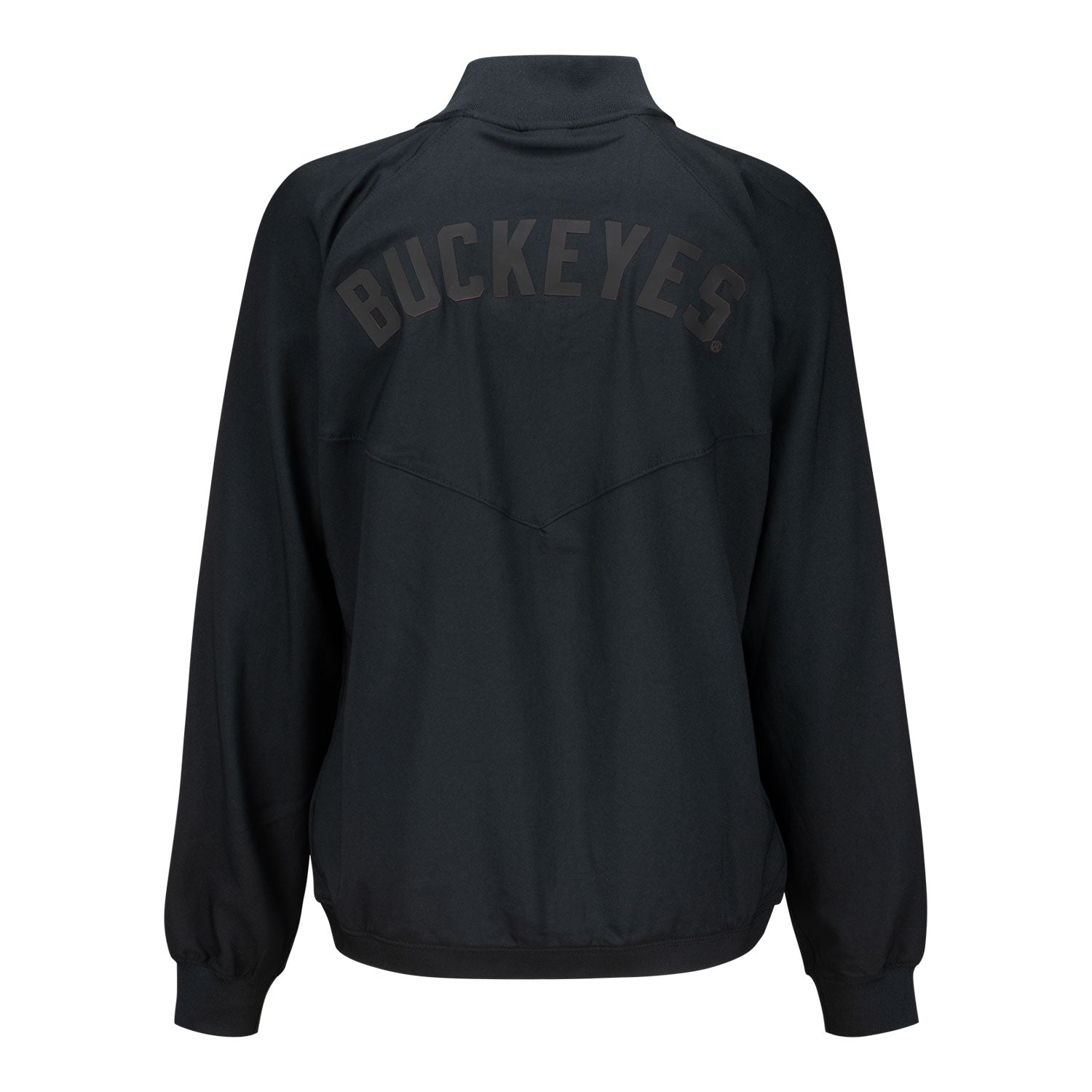 Ladies Ohio State Buckeyes Nike Bomber Full Zip Black Jacket - Back View