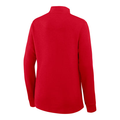 Women's Ohio State Buckeyes Nike Courtside 1/2-Zip Jacket In Scarlet - Back View