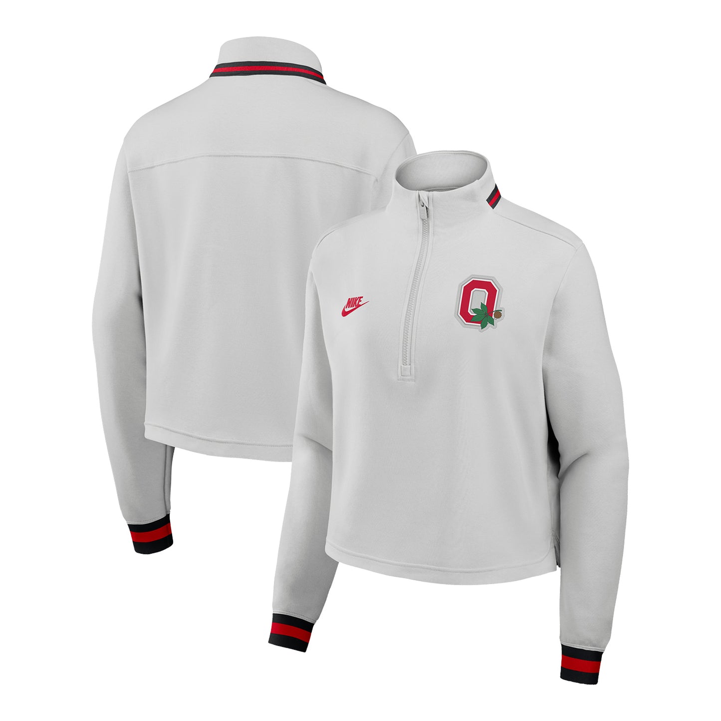 Women's Ohio State Buckeyes Legacy Half Zip Jacket - Front and Back