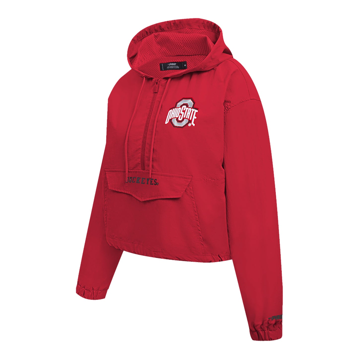 Ladies Ohio State Buckeyes Prostandard Woven Wind 1/4 Zip Jacket In Scarlet - Side View