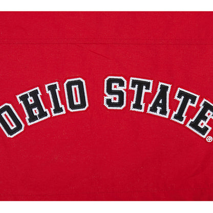 Ladies Ohio State Buckeyes Prostandard Woven Wind 1/4 Zip Jacket In Scarlet - Back Logo View