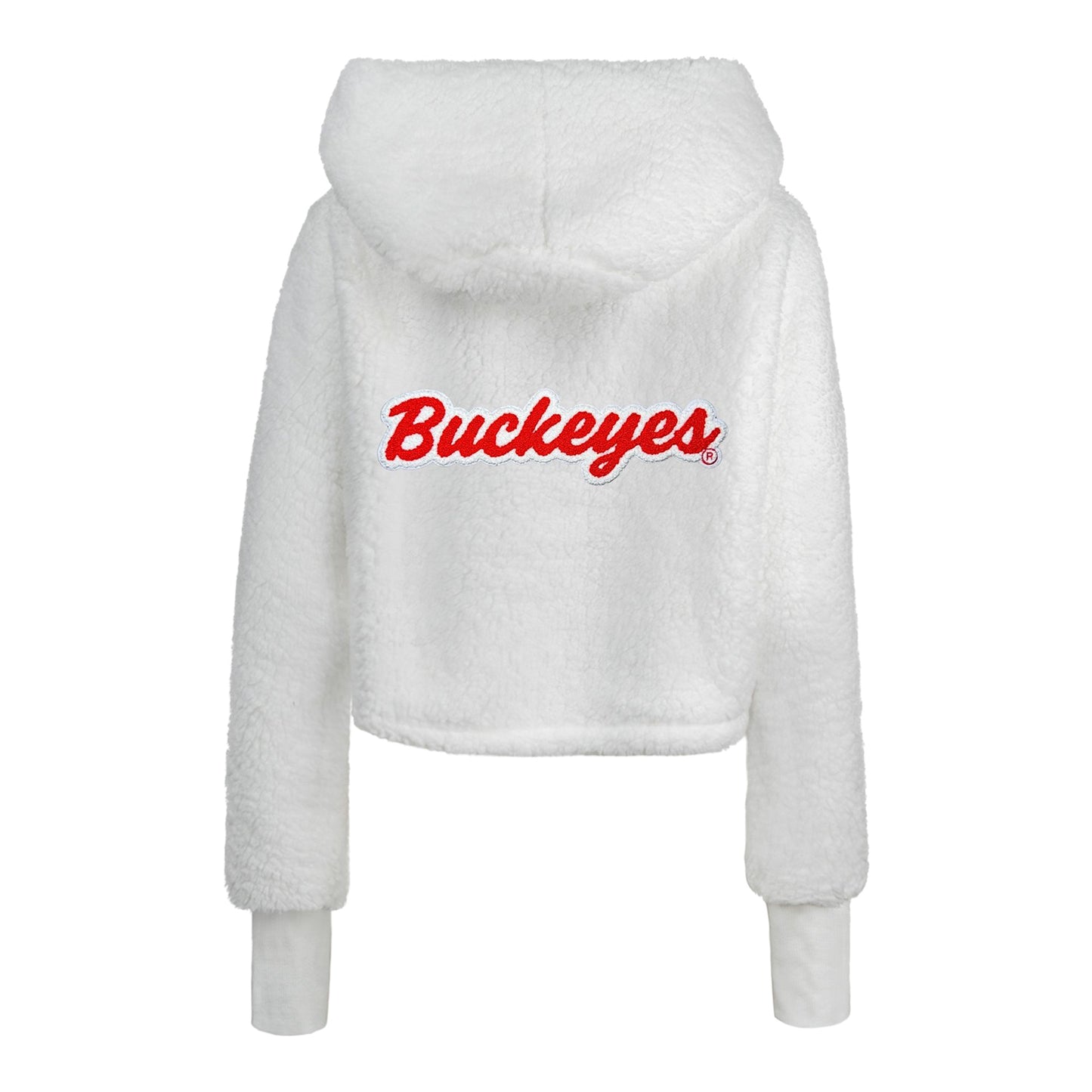 Ladies Ohio State Buckeyes Jill Martin Cropped Hooded Lounger - back View