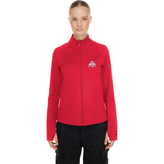 Ladies Ohio State Buckeyes New Era Full-Zip Performance Jacket - Front