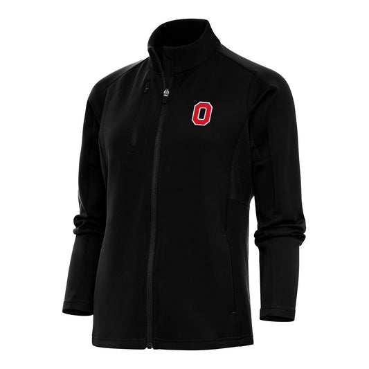 Ladies Ohio State Buckeyes Full Zip Generation Black Jacket - Front View