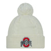 Ladies Ohio State Buckeyes Cabled White Knit Hat - In White - Front View