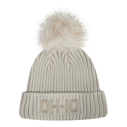 Ladies Ohio State Buckeyes Pro Standard Washed Pom Knit - Back View