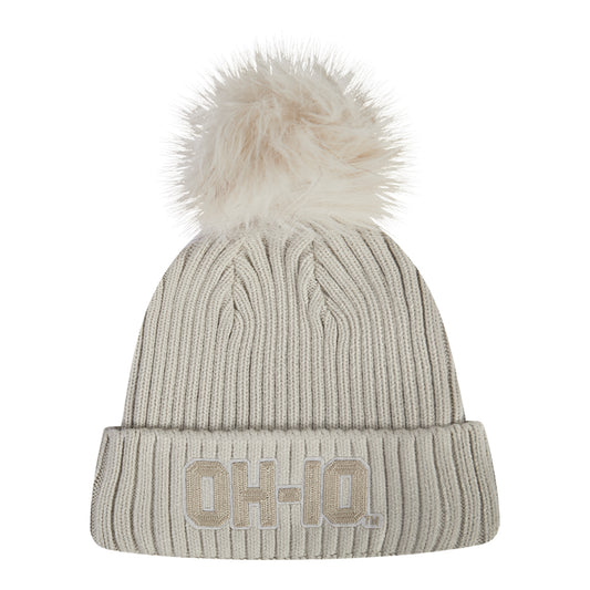 Ladies Ohio State Buckeyes Pro Standard Washed Pom Knit - Back View
