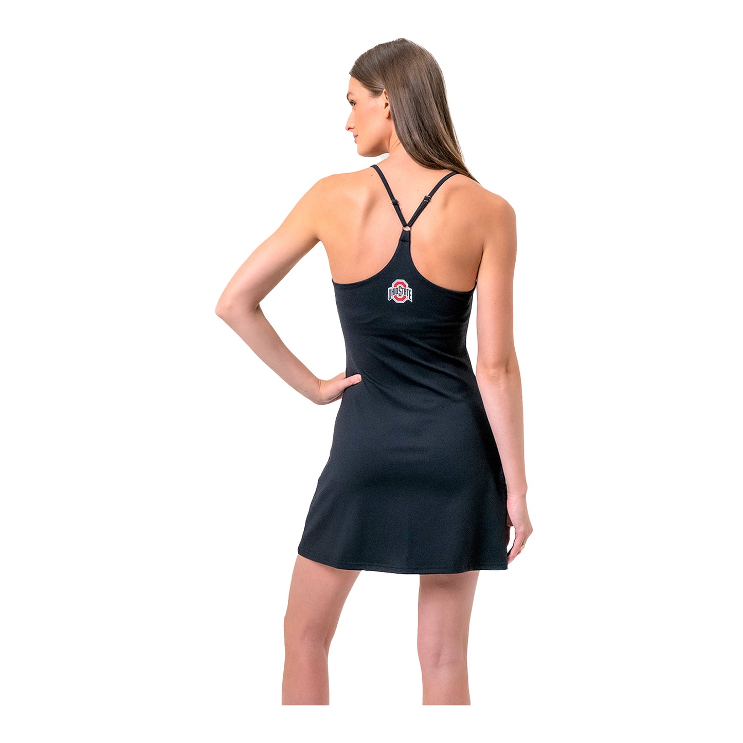 Ladies Ohio State Buckeyes Rec Performance Black Dress - In Black - Back View