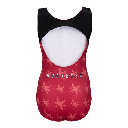 Ohio State Buckeyes All Over Leotard In Scarlet - Back View