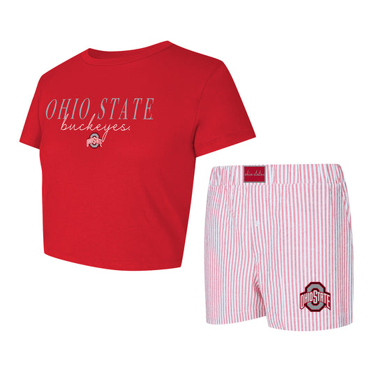Ladies Ohio State Buckeyes Copeland 2-Piece Set - Front View