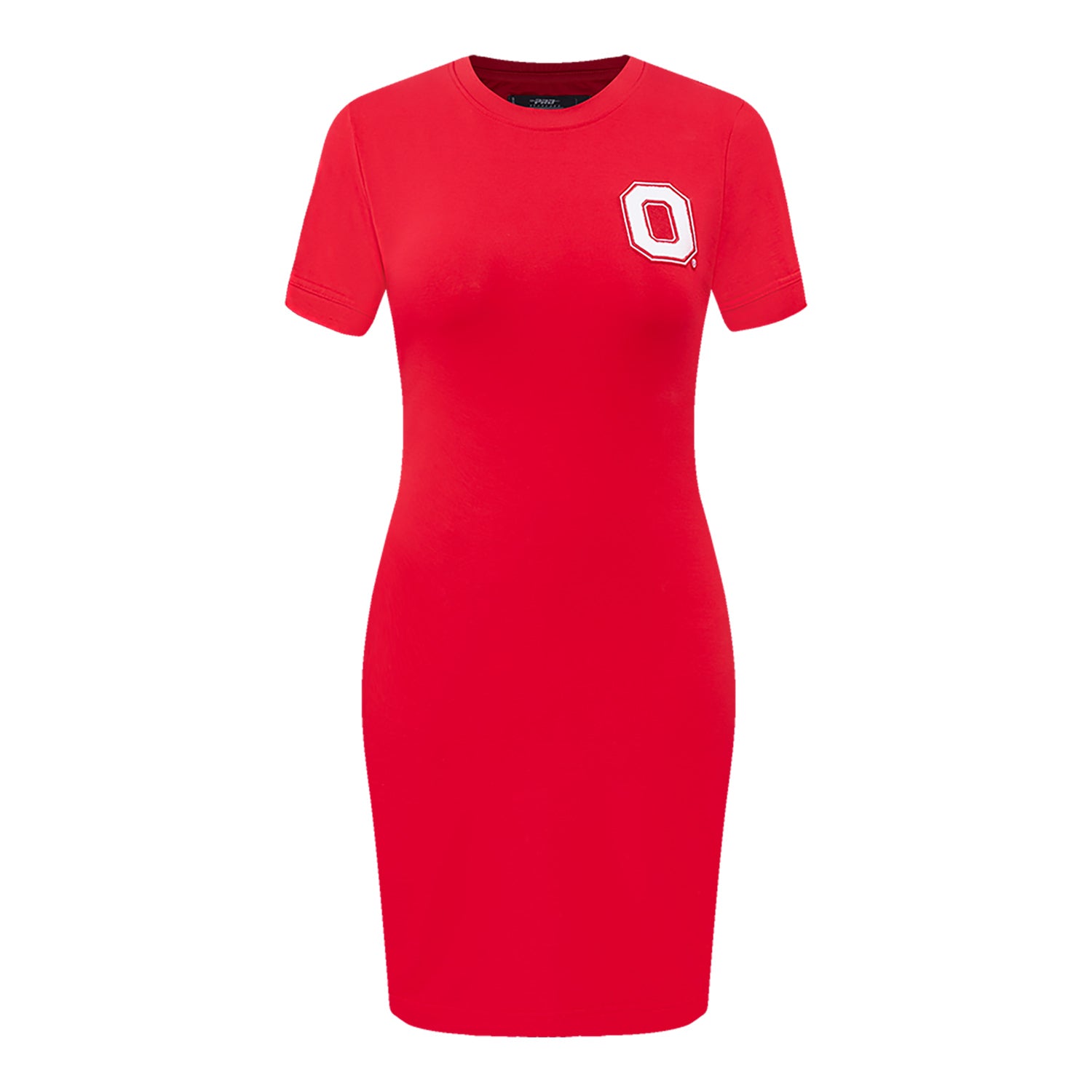 Ladies Ohio State Buckeyes Classic Bodycon Dress In Red - Front View