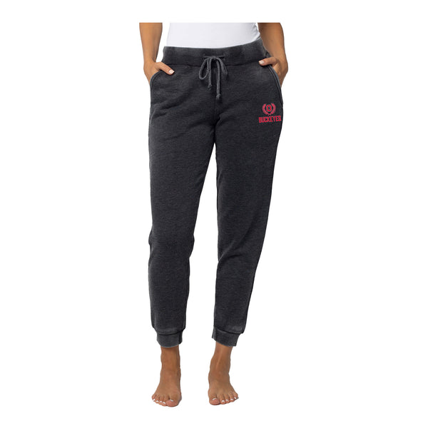 Ladies Ohio State Buckeyes Campus Charcoal Sweatpants - In Gray - Front View