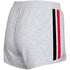 Ladies Ohio State Buckeyes Short-Side Stripe Heather Gray Shorts - In Gray - Back View