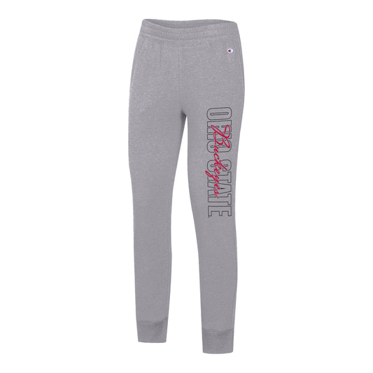 Ladies Ohio State Buckeyes Triumph Gray Fleece Jogger - In Gray - Front View