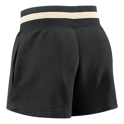 Ladies Ohio State Buckeyes Nike High Rise Primary Logo Short In Black - Back View