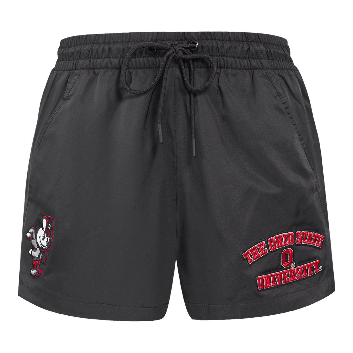Ladies Ohio State Buckeyes Pro Standard Brutus Shorts In Black - Front View