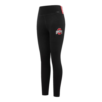 Ladies Ohio State Buckeyes Prostandard Classic Jersey Black Leggings In Black - Front Side View