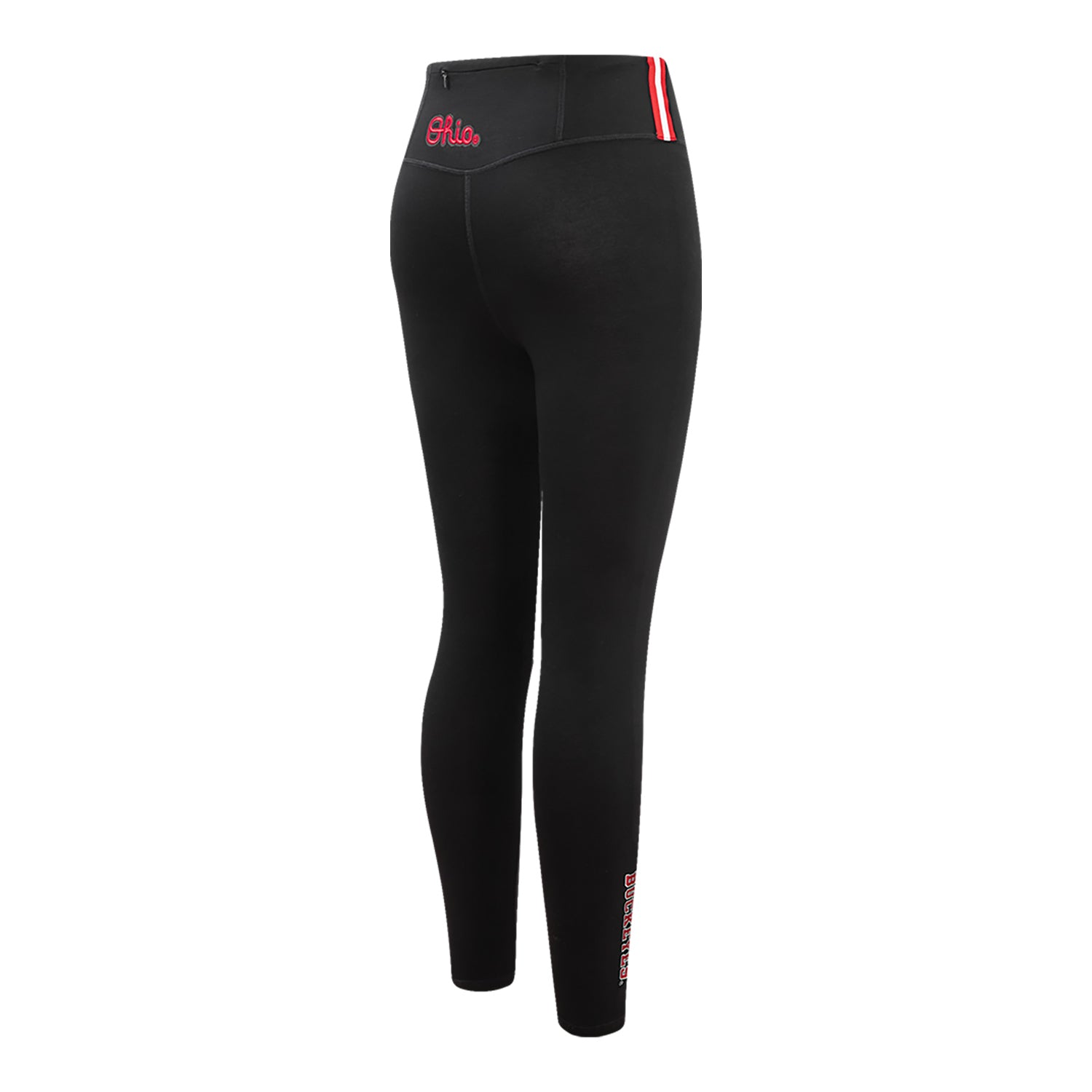 Ladies Ohio State Buckeyes Prostandard Classic Jersey Black Leggings In Black - Back Side View