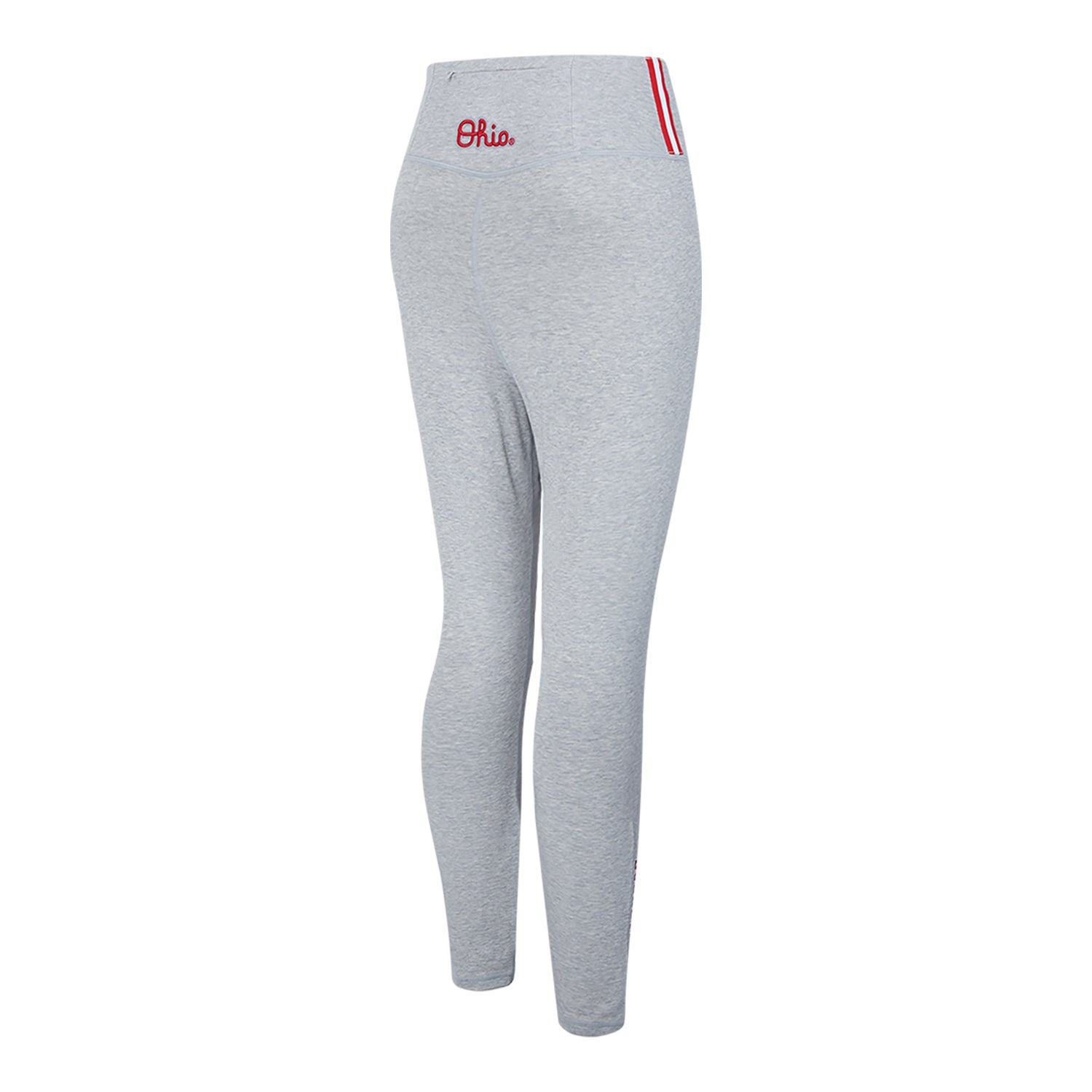 Ladies Ohio State Buckeyes Prostandard Classic Jersey Gray Leggings In Grey - Back Side View