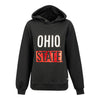 Ladies Ohio State Buckeyes Sequin Die Cut Hooded Sweatshirt - In Black - Front View