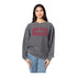 Ladies Ohio State Buckeyes Distressed Stack Crew - In Gray - Front View
