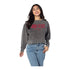 Ladies Ohio State Buckeyes Classic Over Script Crew - In Charcoal - Front View