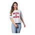 Ladies Ohio State Buckeyes Throwback Logo Short Sleeve Crew - In White - Front View