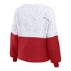 Ladies Ohio State Buckeyes Color Block Sweater - In Scarlet And White - Back View