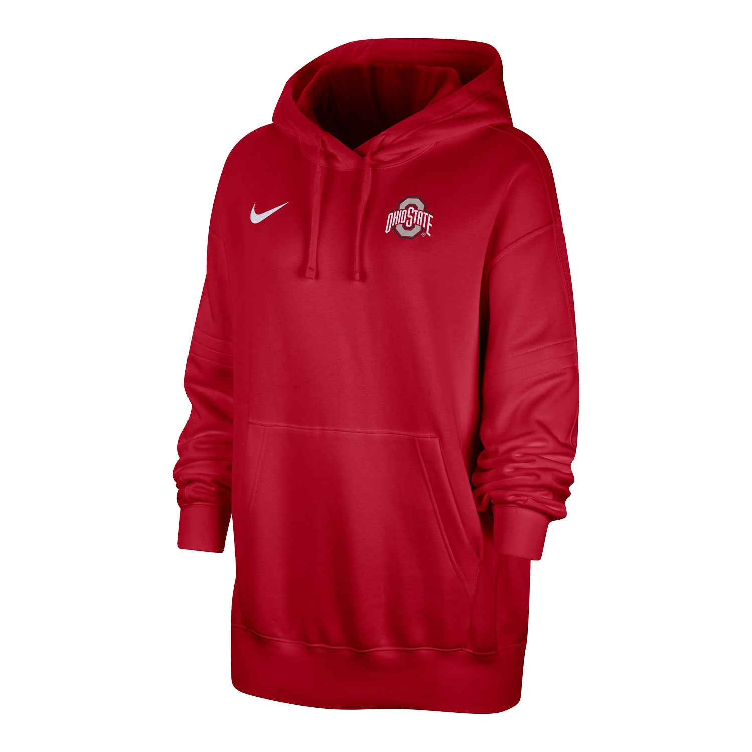 Ladies Ohio State Buckeyes Nike Club Fleece Scarlet Hoodie - In Scarlet - Front View