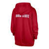 Ladies Ohio State Buckeyes Nike Club Fleece Scarlet Hoodie - In Scarlet - Back View