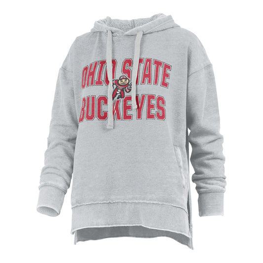 Ladies Ohio State Buckeyes Marni Vintage Gray Hood - Front View