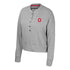 Ladies Ohio State Buckeyes Power Shortage Gray Henley Sweater - In Gray - Front View