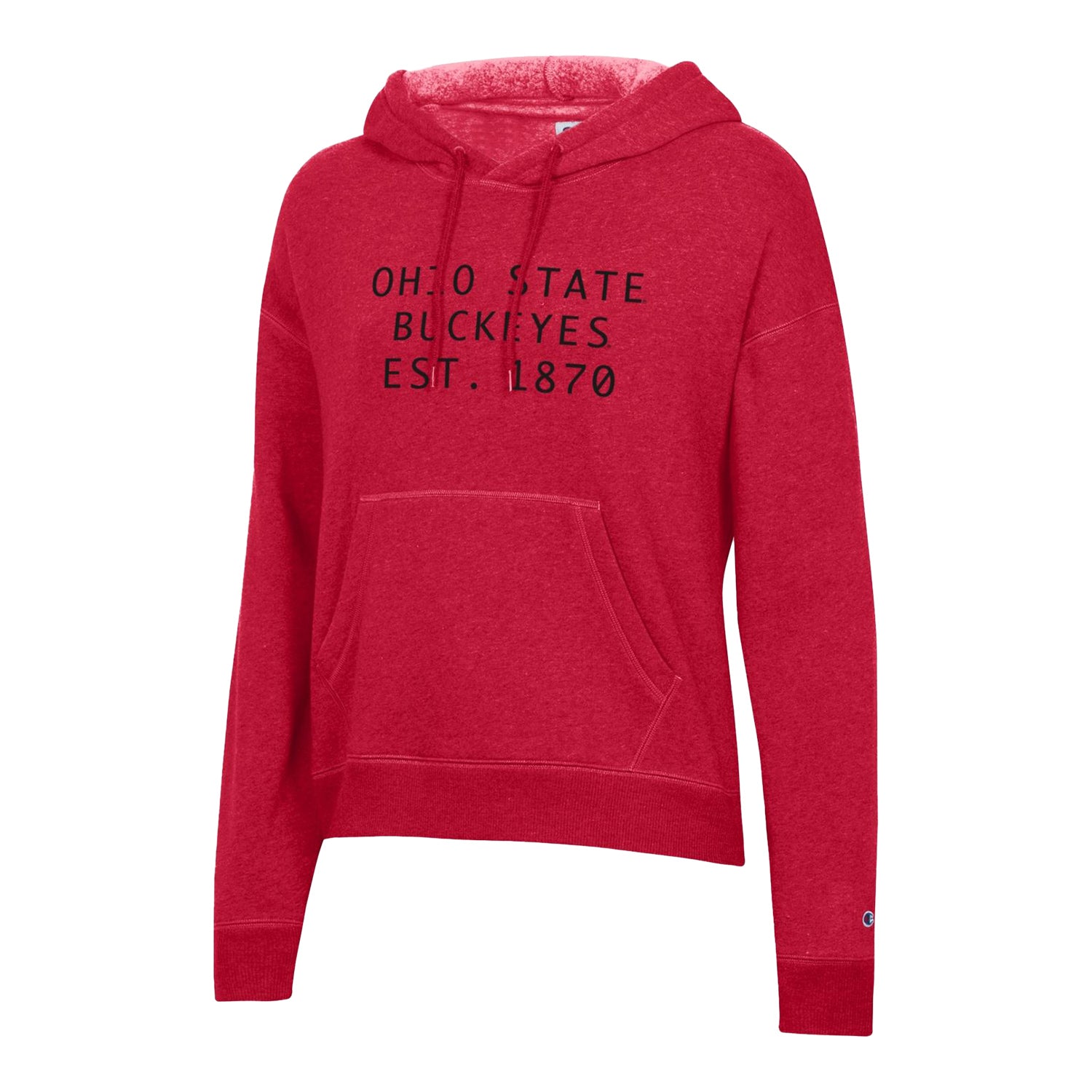 Ladies Ohio State Buckeyes Triumph Scarlet Fleece Hood - In Scarlet - Front View