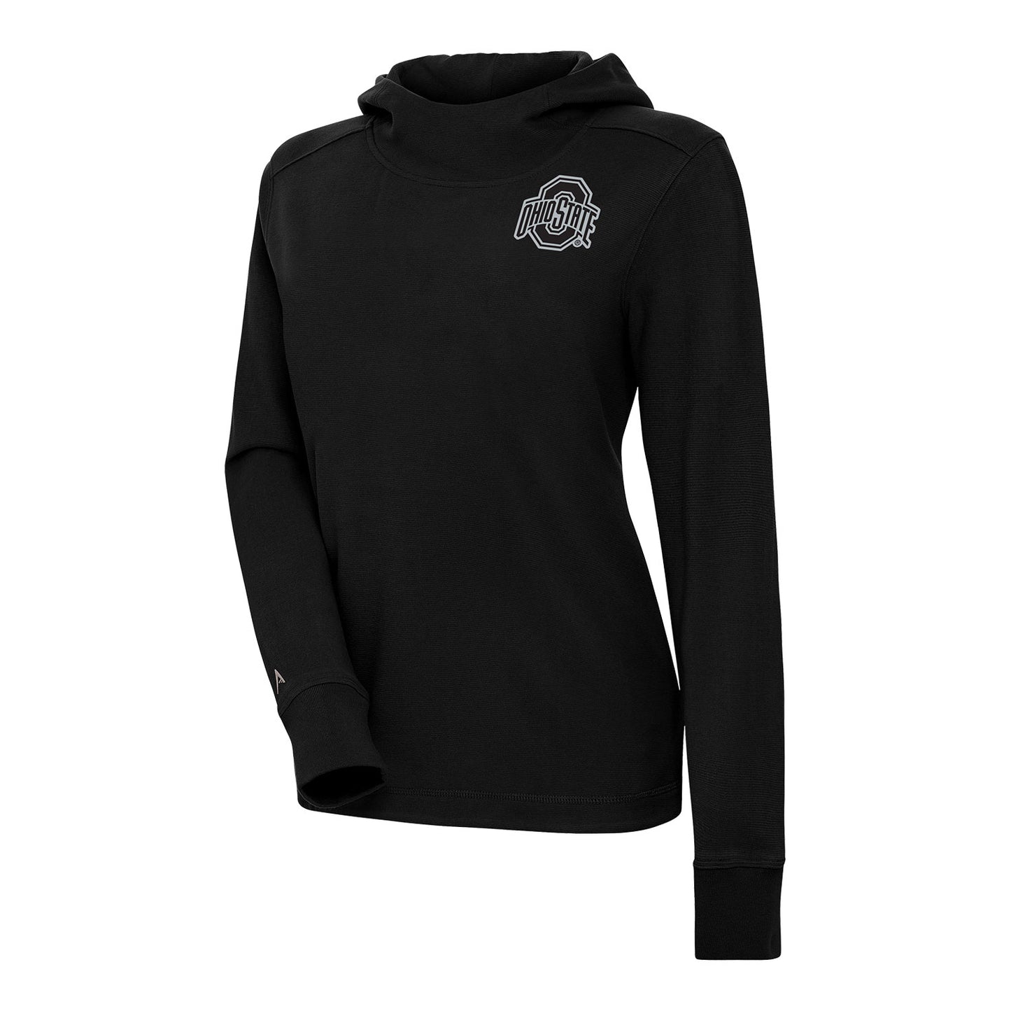 Ladies Ohio State Buckeyes Black Hoodie Fleece - Front View