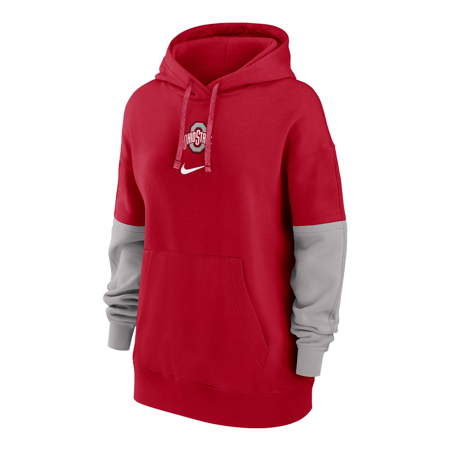 Ladies Ohio State Buckeyes Nike Sideline Club Scarlet Sweatshirt - Front View