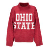 Ladies Ohio State Buckeyes Scarlet Crew Turtleneck Sweater