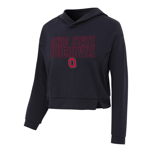 Ladies Ohio State Buckeyes Darby Sweatshirt In Black - Front View