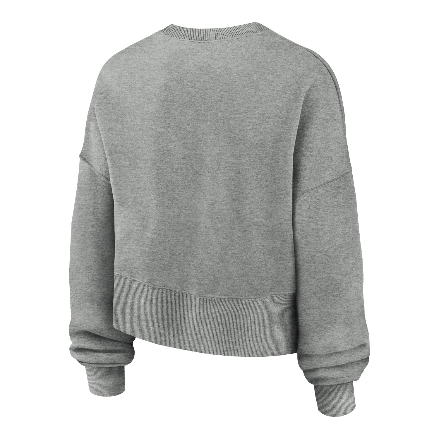 Ladies Ohio State Buckeyes Nike Wordmark Block O Crewneck Sweatshirt In Gray - Back View