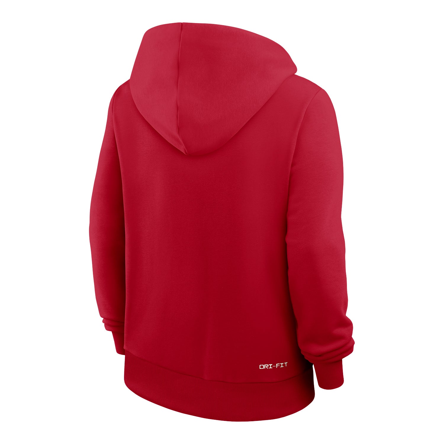 Ladies Ohio State Buckeyes Nike Wordmark Hooded Sweatshirt In Scarlet - Back View