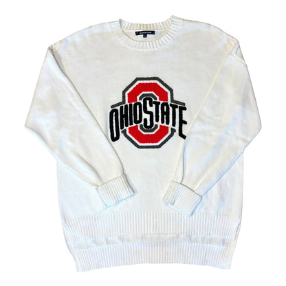 Ladies Ohio State Buckeyes Emerson St. Clothing Sweater In White - Front View
