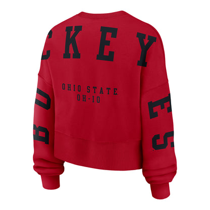 Ladies Ohio State Buckeyes Nike Phoenix Crewneck - Back View
