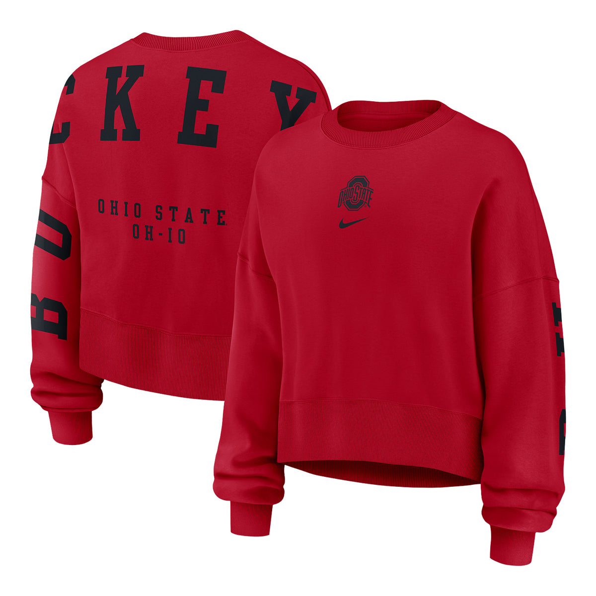 Ladies Ohio State Buckeyes Nike Phoenix Crewneck - Full View