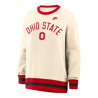 Ladies Ohio State Buckeyes Nike Legacy Oversized Crewneck - Front View